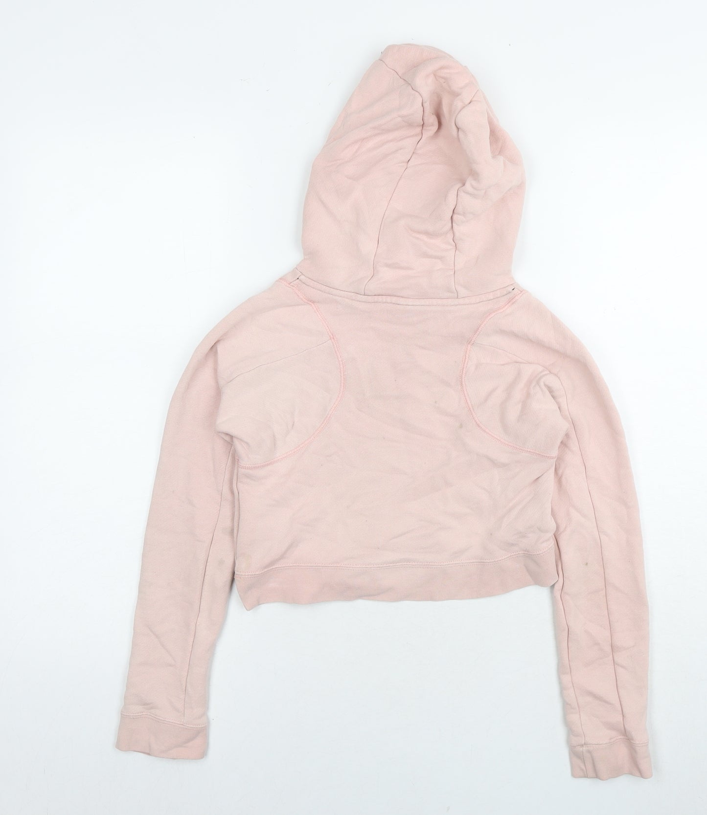 Nike Girls Pink Cotton Pullover Hoodie Size 11-12 Years Pullover - Logo