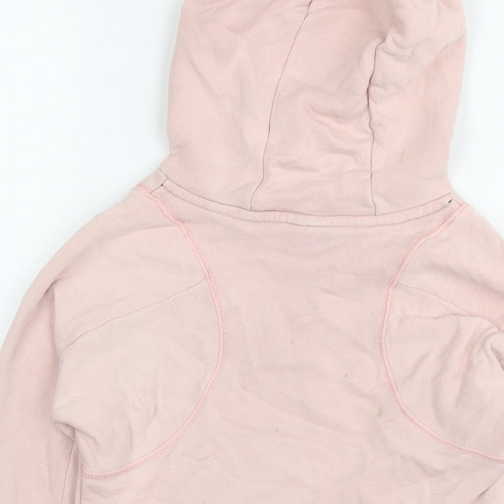 Nike Girls Pink Cotton Pullover Hoodie Size 11-12 Years Pullover - Logo