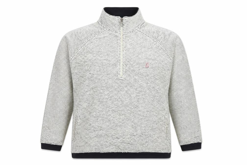 Front view of Dock Bay women’s white cotton pullover sweatshirt, size UK 16, pullover