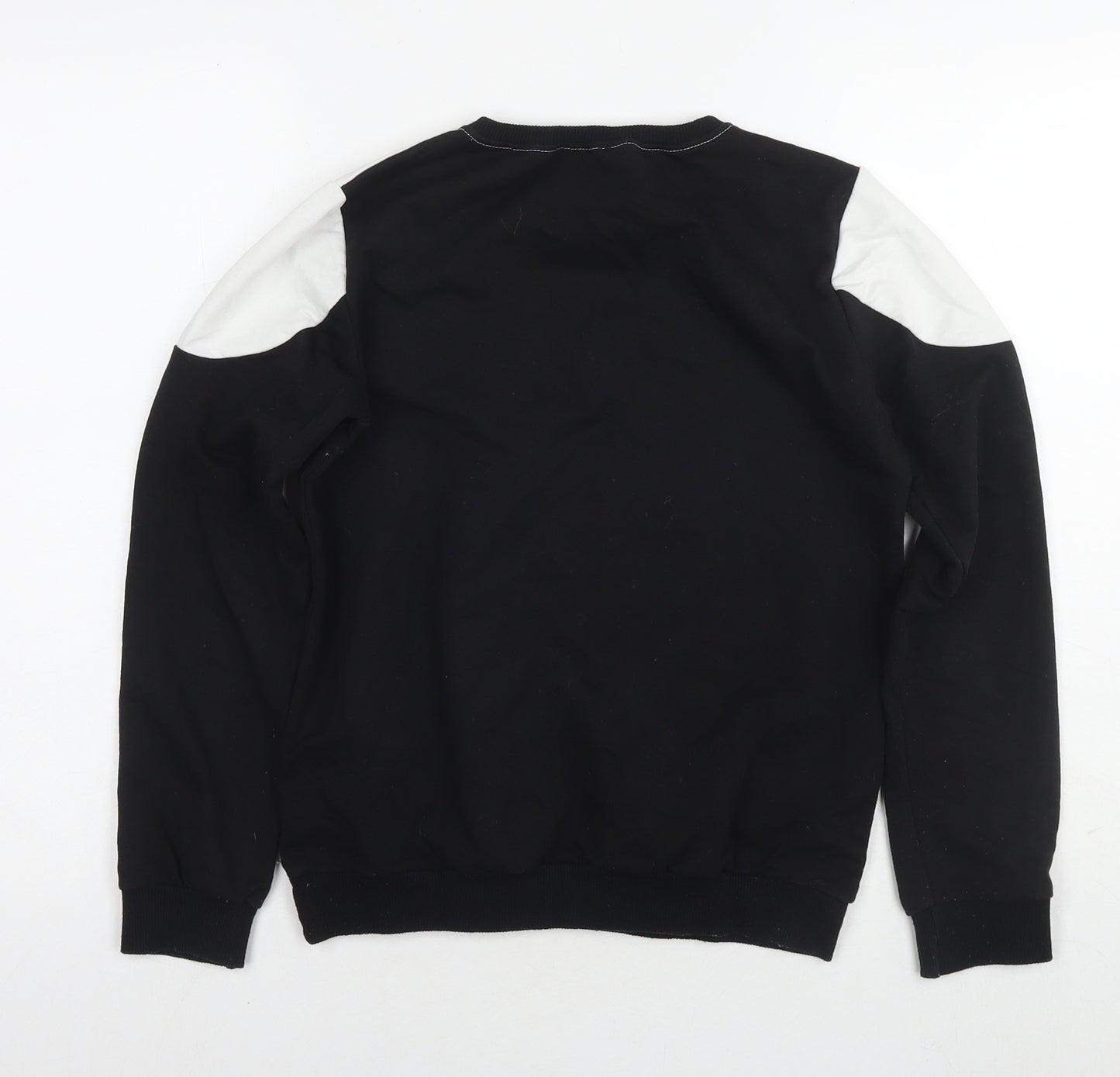 Glamify Womens Black Colourblock Cotton Pullover Sweatshirt Size 10 Pullover