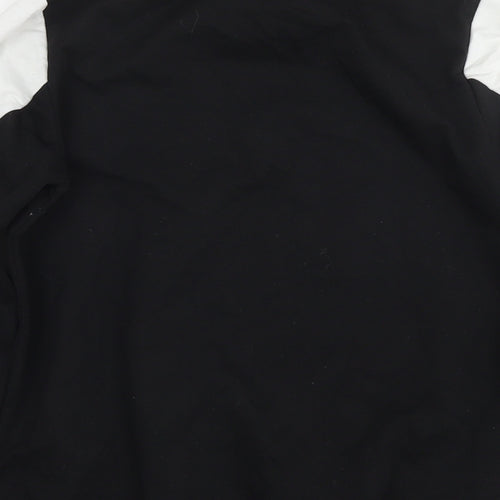 Glamify Womens Black Colourblock Cotton Pullover Sweatshirt Size 10 Pullover