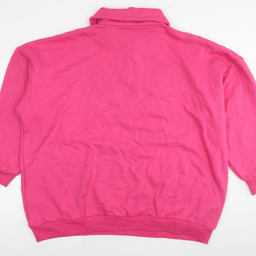 Boohoo Womens Pink Cotton Pullover Sweatshirt Size XL Pullover - Wardrobe Essentials