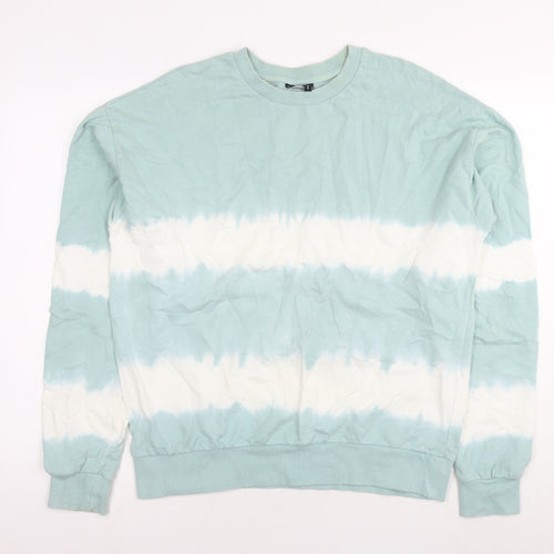 ASOS Womens Blue Striped Cotton Pullover Sweatshirt Size 10 Pullover