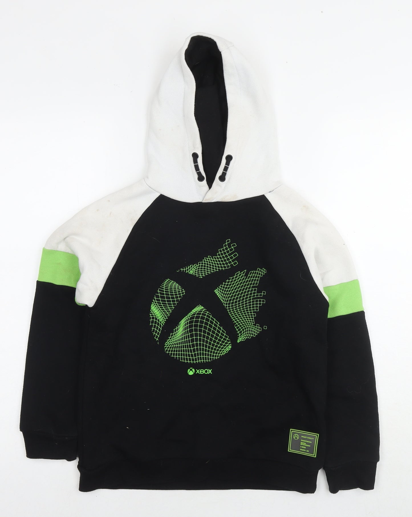 Xbox Boys Black Colourblock Cotton Pullover Hoodie Size 8-9 Years Pullover - Logo