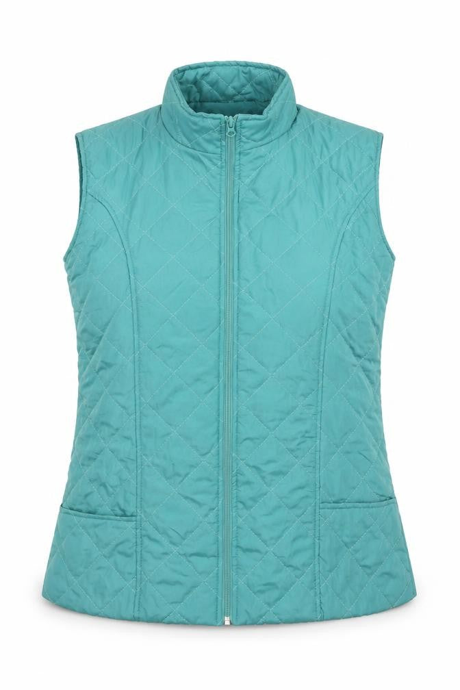 Anne de Lancey Womens Blue Quilted Waistcoat Size M Zip