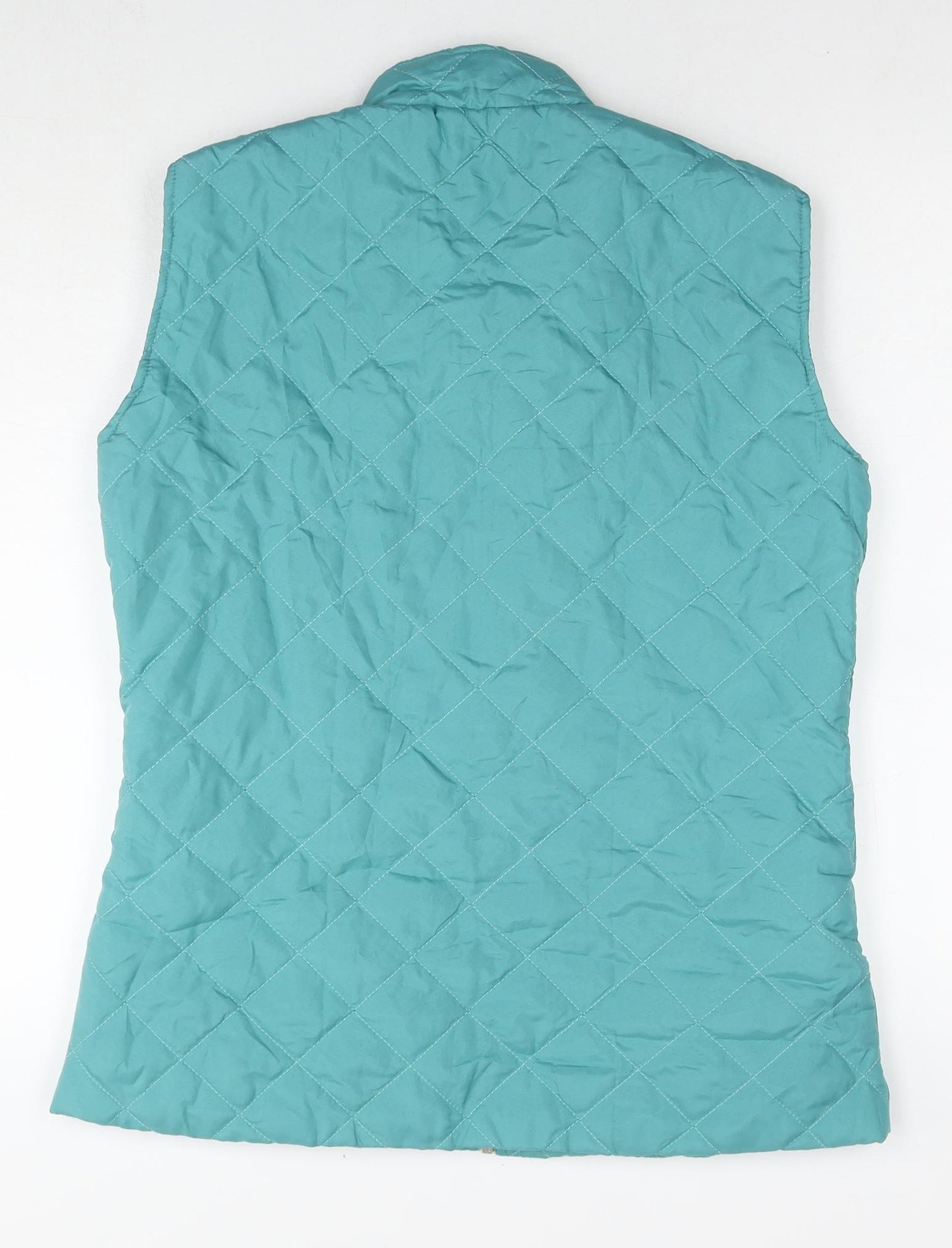Anne de Lancey Womens Blue Quilted Waistcoat Size M Zip