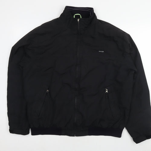Maine Mens Black Bomber Jacket Jacket Size L Zip