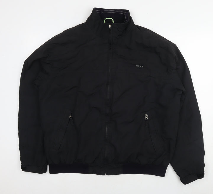 Maine Mens Black Bomber Jacket Jacket Size L Zip