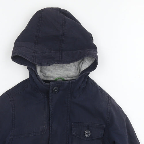 Gap Boys Blue Parka Jacket Size 3 Years Zip - Detachable Fleece
