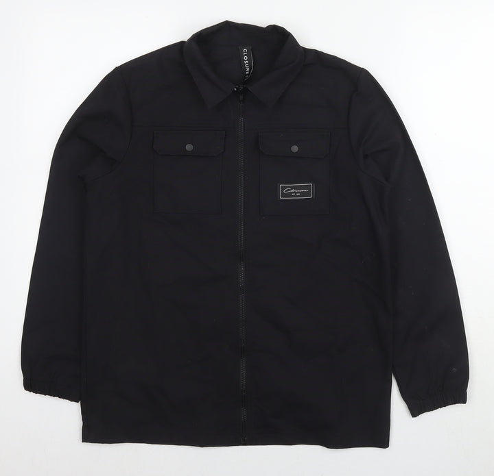 Closure Boys Black Jacket Size 12-13 Years Zip