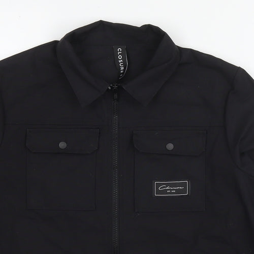Closure Boys Black Jacket Size 12-13 Years Zip