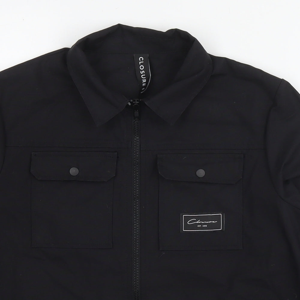 Closure Boys Black Jacket Size 12-13 Years Zip
