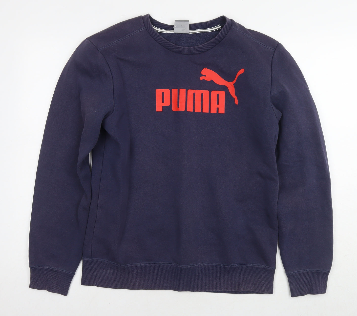 PUMA Mens Purple Cotton Pullover Sweatshirt Size S - Logo