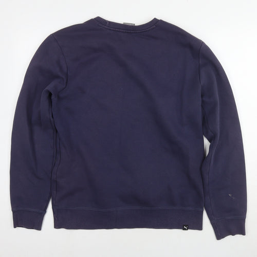 PUMA Mens Purple Cotton Pullover Sweatshirt Size S - Logo