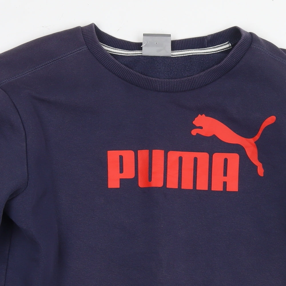 PUMA Mens Purple Cotton Pullover Sweatshirt Size S - Logo