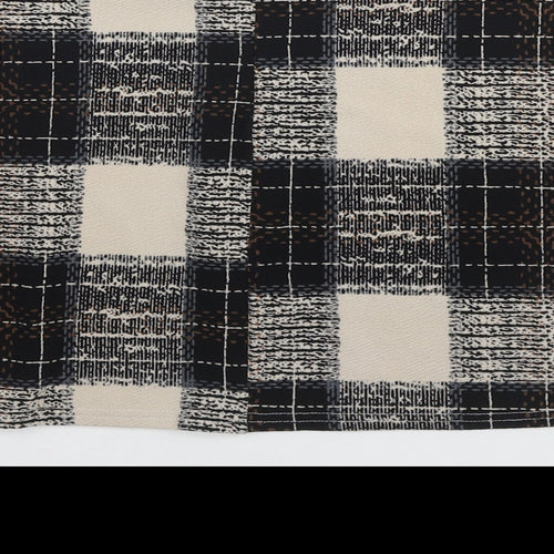 Boohoo Womens Beige Check Polyester Mini Skirt Size 8
