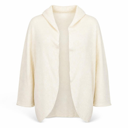 H&M Womens White V-Neck Acrylic Cape Jumper Size M - Size M/L