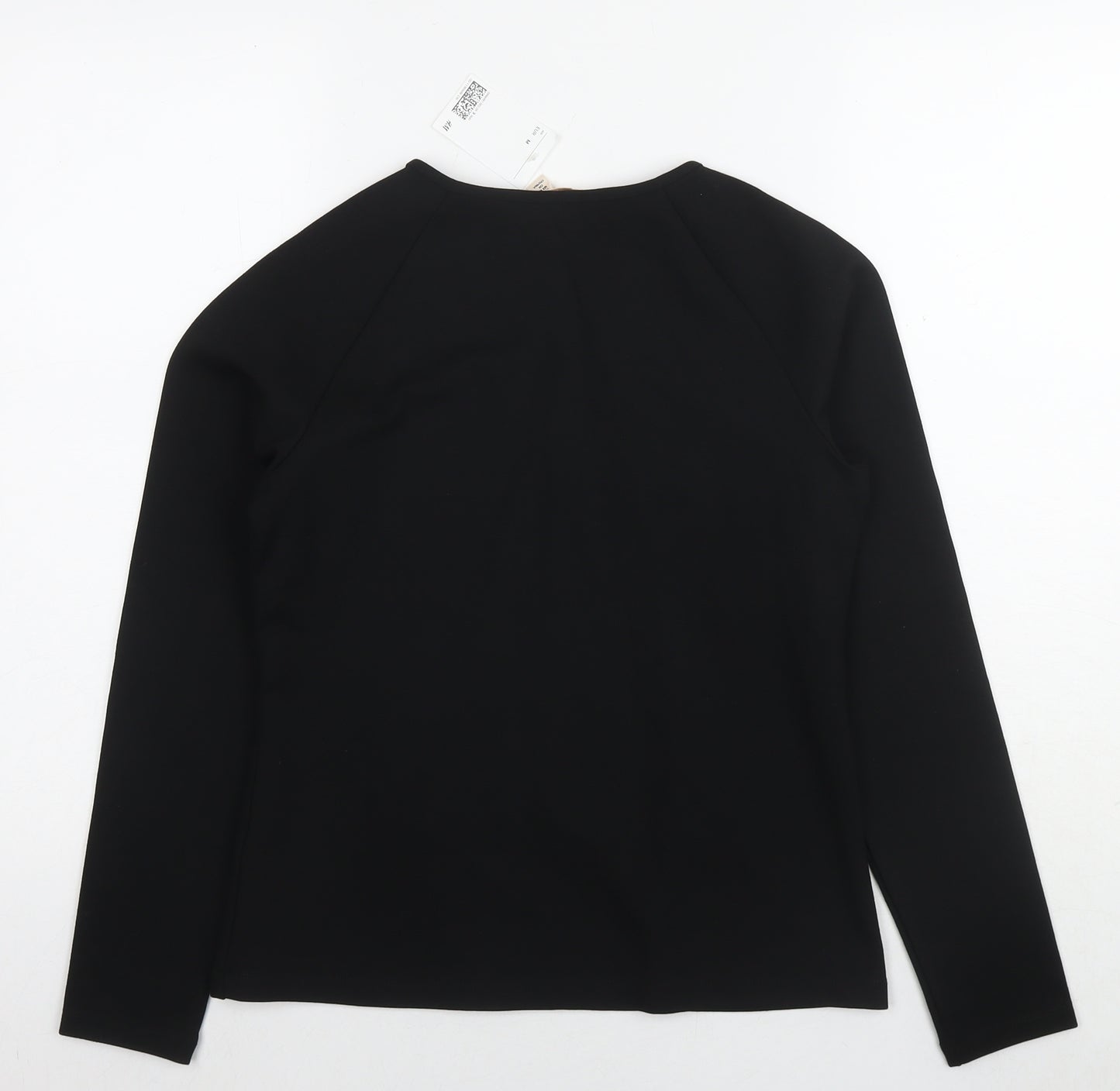 H&M Womens Black Viscose Basic Blouse Size M Round Neck