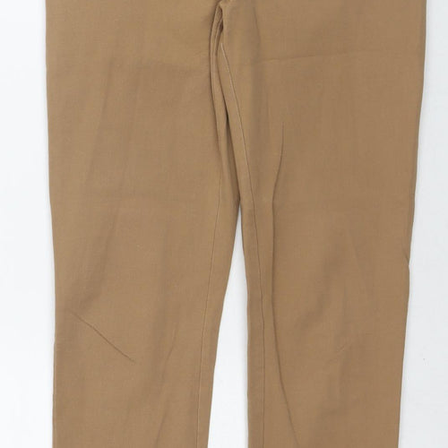 River Island Womens Brown Cotton Trousers Size 8 L25 in Regular Zip