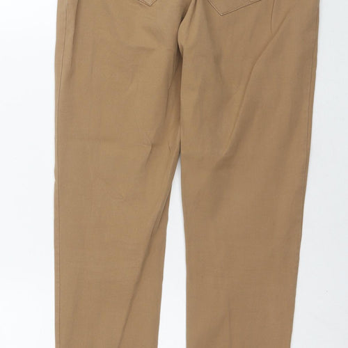 River Island Womens Brown Cotton Trousers Size 8 L25 in Regular Zip