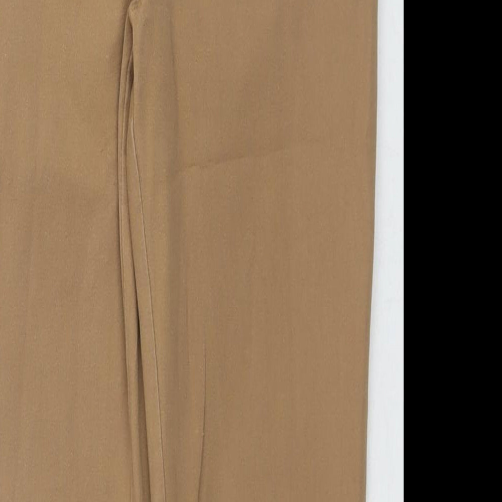 River Island Womens Brown Cotton Trousers Size 8 L25 in Regular Zip