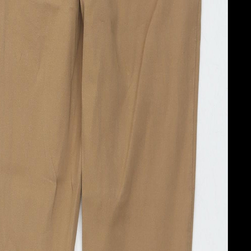 River Island Womens Brown Cotton Trousers Size 8 L25 in Regular Zip