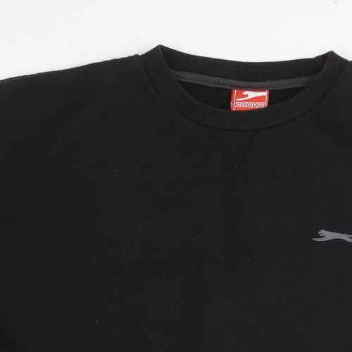 Slazenger Womens Black Polyester Pullover Sweatshirt Size L Pullover