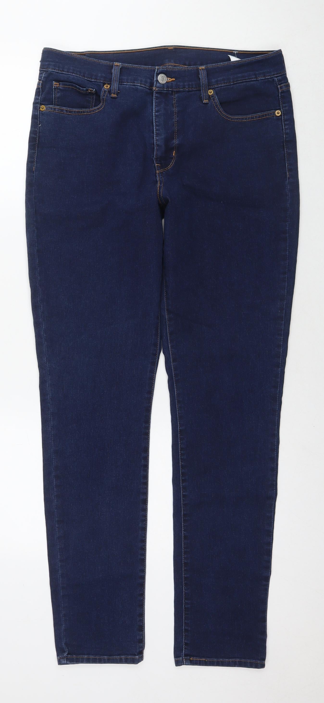 Levi's Womens Blue Cotton Skinny Jeans Size 32 in L32 in Regular Zip