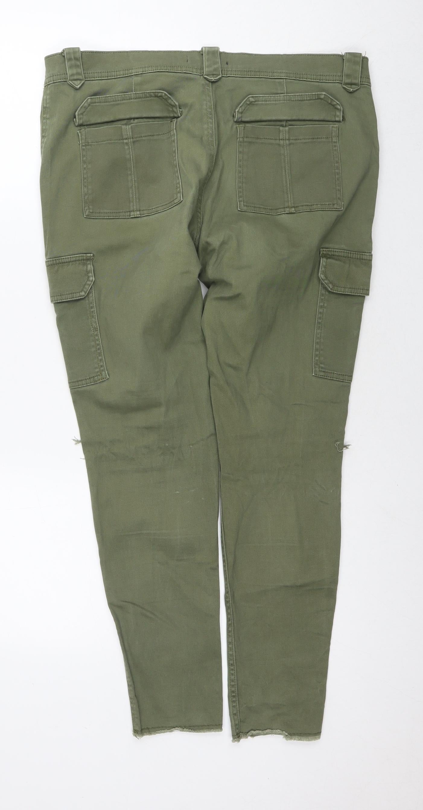 Atmosphere Womens Green Cotton Skinny Jeans Size 12 L27 in Regular Zip - Cargo Style