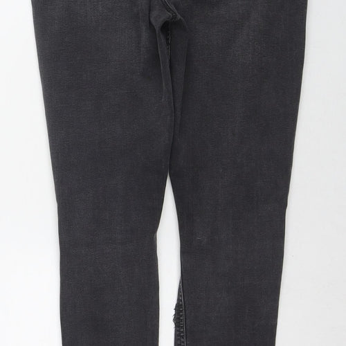 Denim & Co. Womens Grey Cotton Skinny Jeans Size 16 L27 in Regular Zip