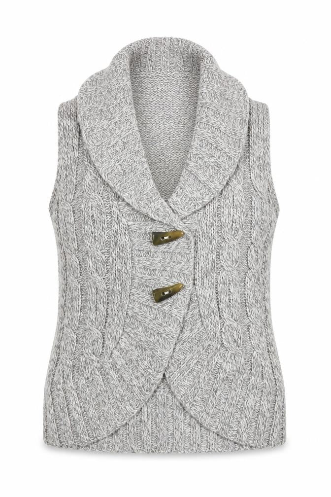 EWM Womens Grey Collared Acrylic Cardigan Jumper Size 10 - Size 10-12