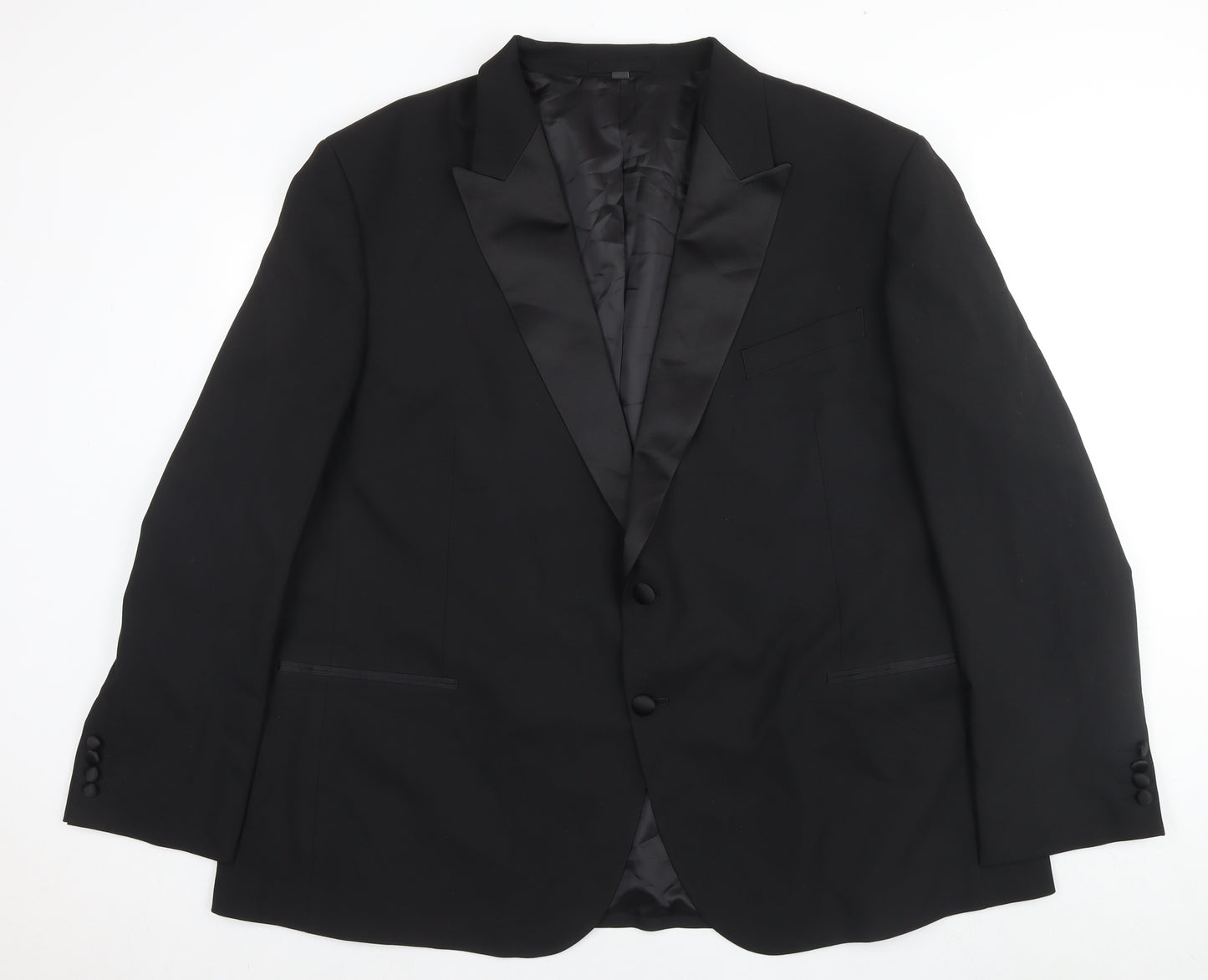 Marks and Spencer Mens Black Polyester Jacket Suit Jacket Size 52 Regular