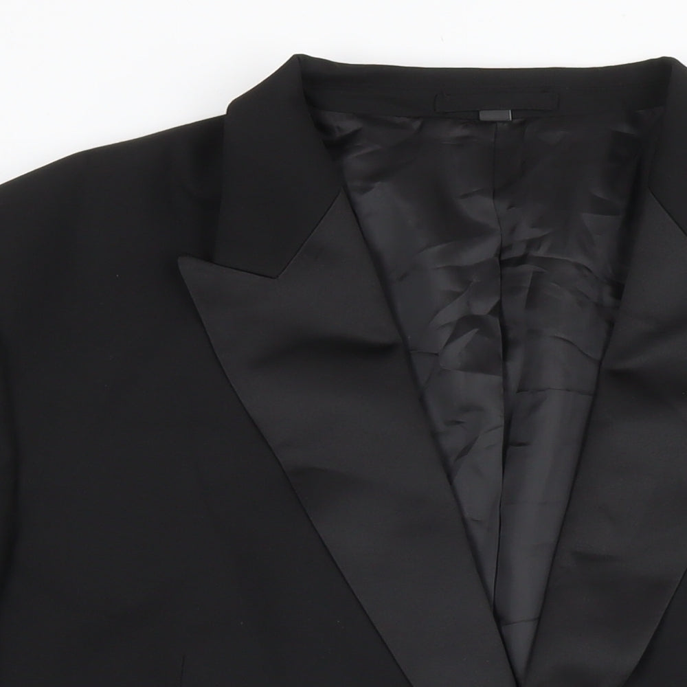 Marks and Spencer Mens Black Polyester Jacket Suit Jacket Size 52 Regular