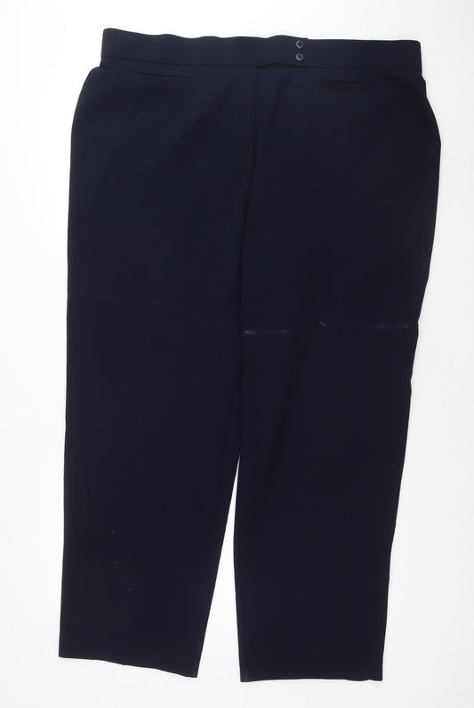 Dressbarn Womens Blue Polyester Trousers Size 20 L30 in Regular