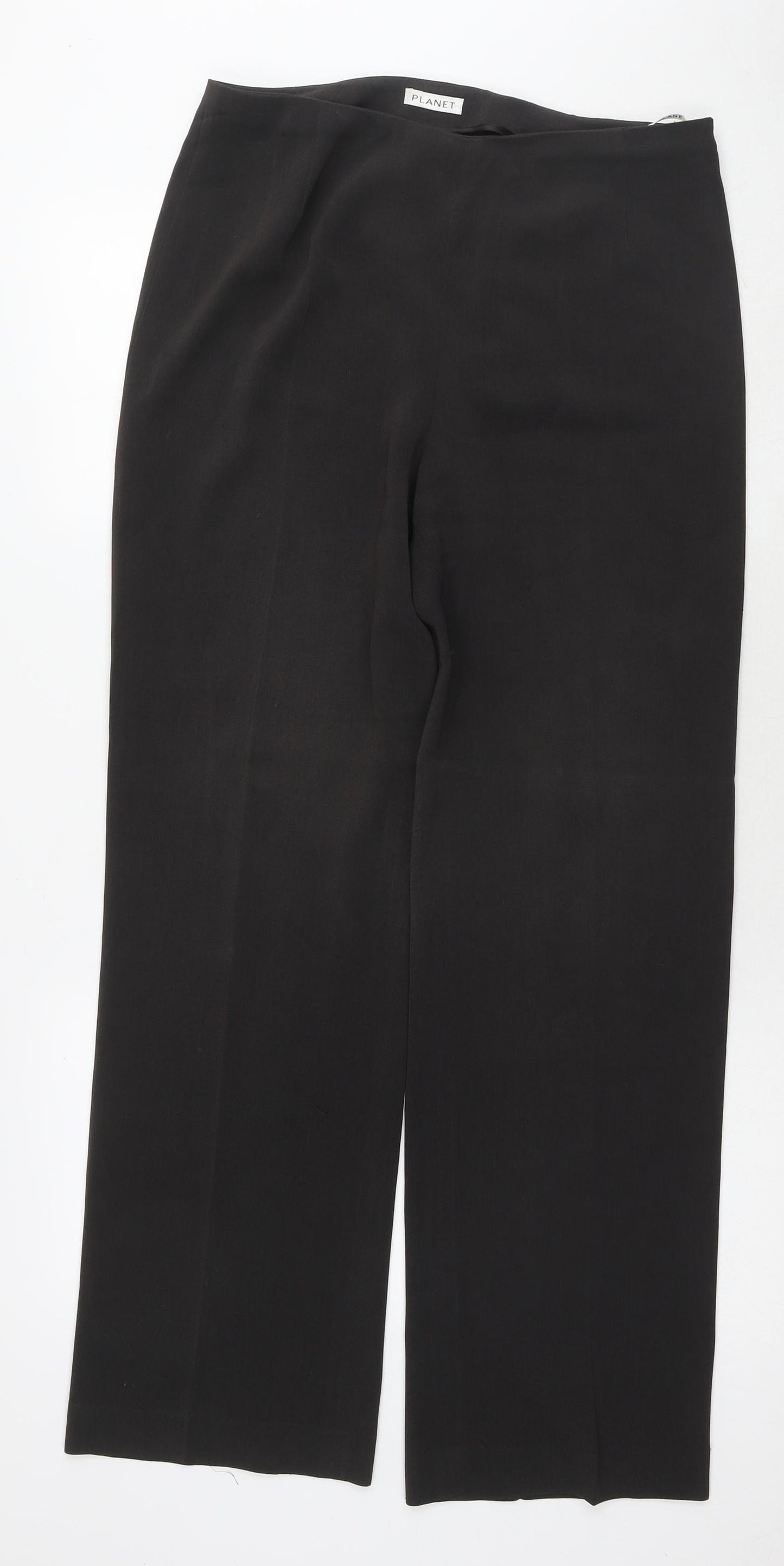 Planet Womens Brown Acetate Trousers Size 10 L30 in Regular Zip