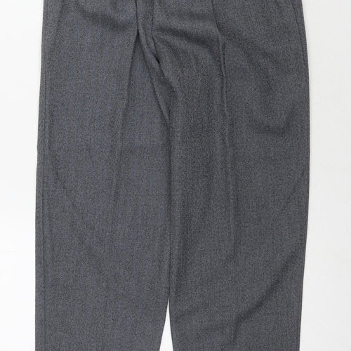 Emma Womens Grey Polyester Trousers Size 10 L25 in Regular