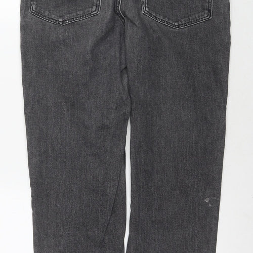 H&M Womens Grey Polyester Blend Straight Jeans Size 14 L27 in Regular Zip