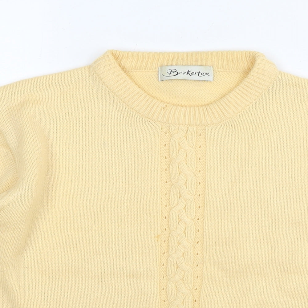 Berkertex Womens Yellow Roll Neck Acrylic Pullover Jumper Size 10 - Size 10-12