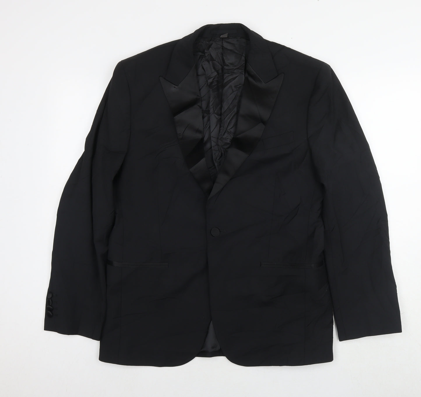 Marks and Spencer Mens Black Wool Jacket Suit Jacket Size 40 Regular