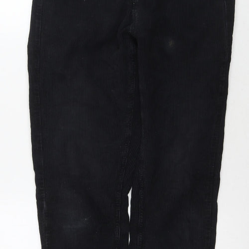 Topshop Womens Black Cotton Trousers Size 28 in L30 in Regular Zip
