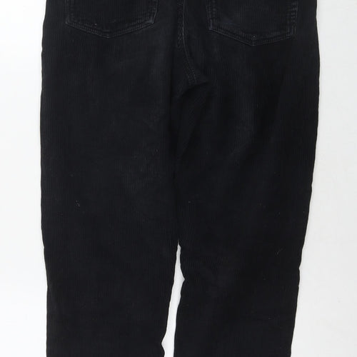 Topshop Womens Black Cotton Trousers Size 28 in L30 in Regular Zip