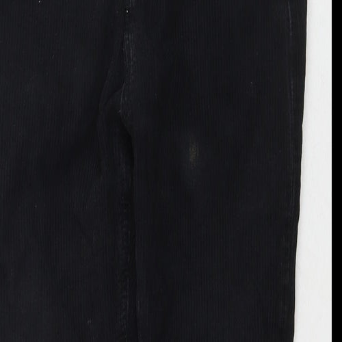 Topshop Womens Black Cotton Trousers Size 28 in L30 in Regular Zip