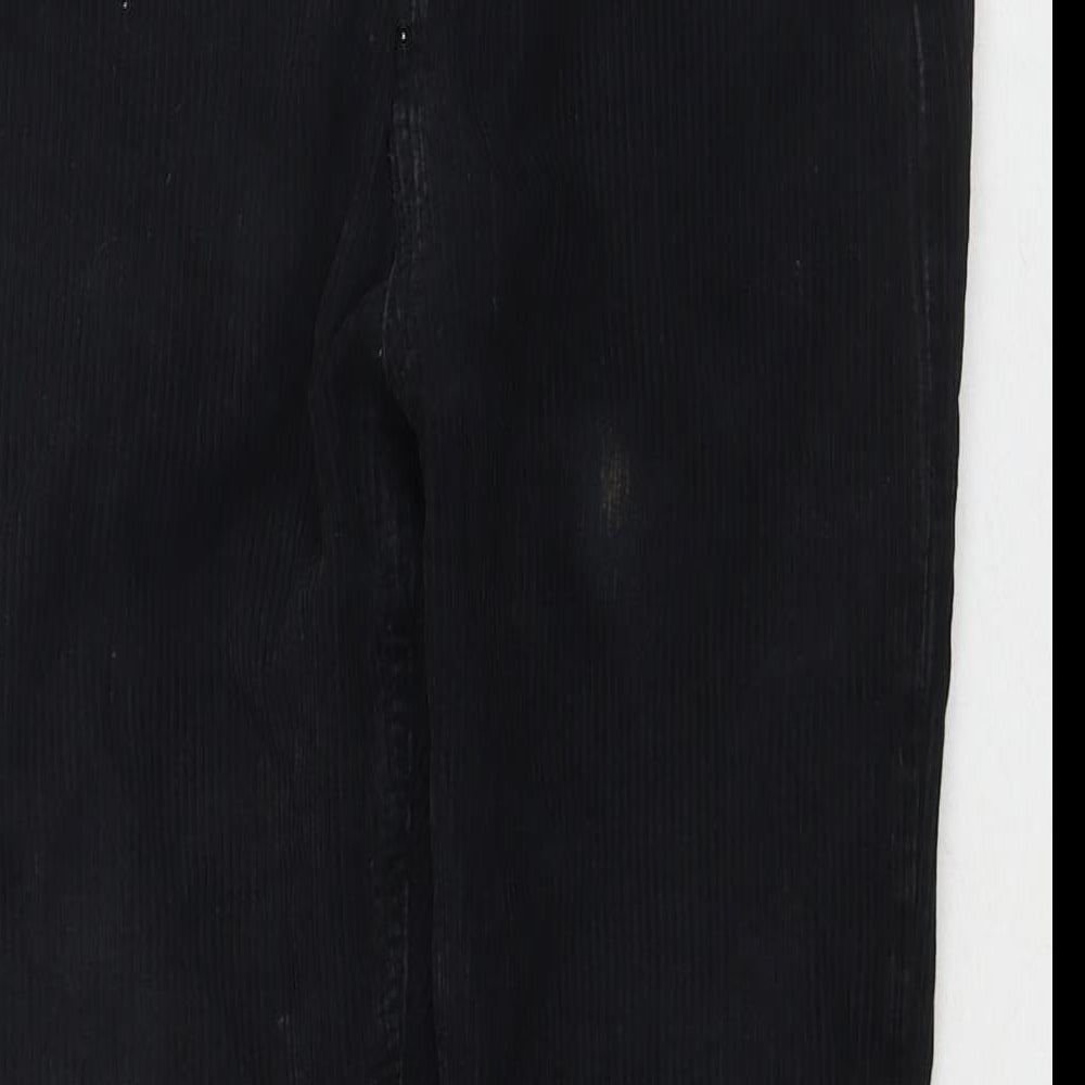 Topshop Womens Black Cotton Trousers Size 28 in L30 in Regular Zip