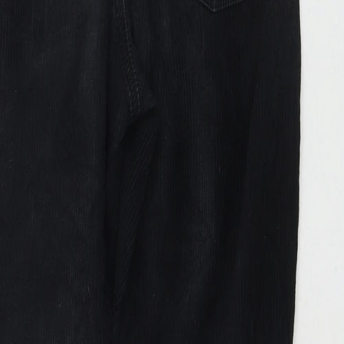 Topshop Womens Black Cotton Trousers Size 28 in L30 in Regular Zip