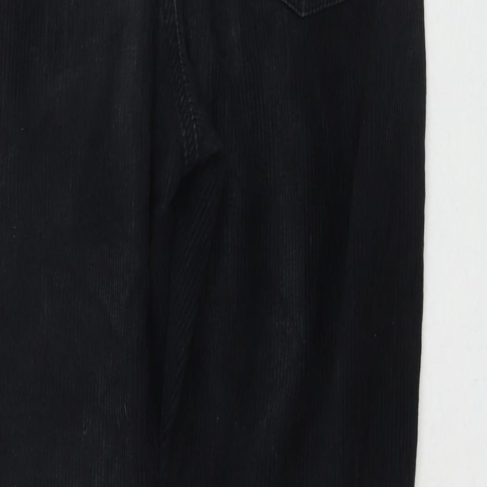 Topshop Womens Black Cotton Trousers Size 28 in L30 in Regular Zip