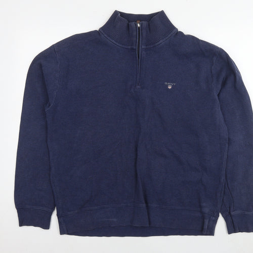 GANT Mens Blue Cotton Full Zip Sweatshirt Size XL