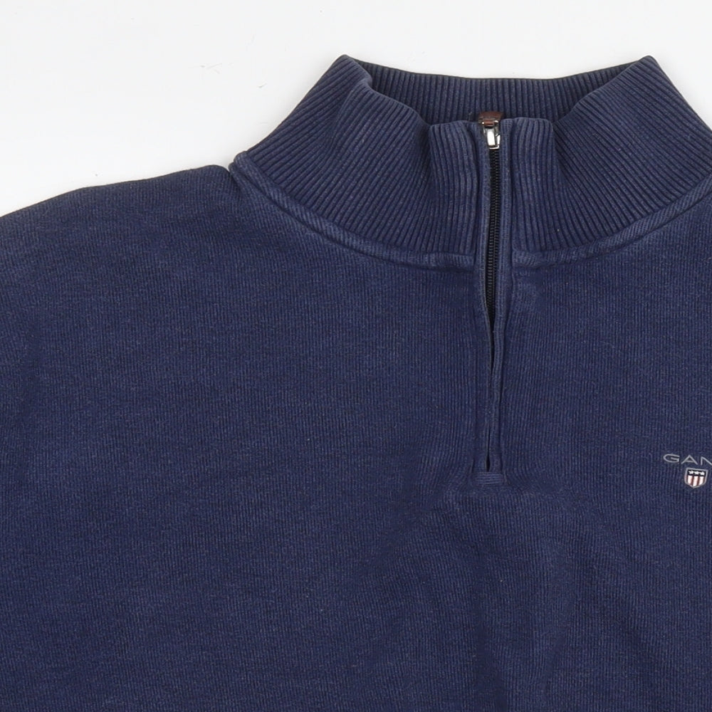 GANT Mens Blue Cotton Full Zip Sweatshirt Size XL