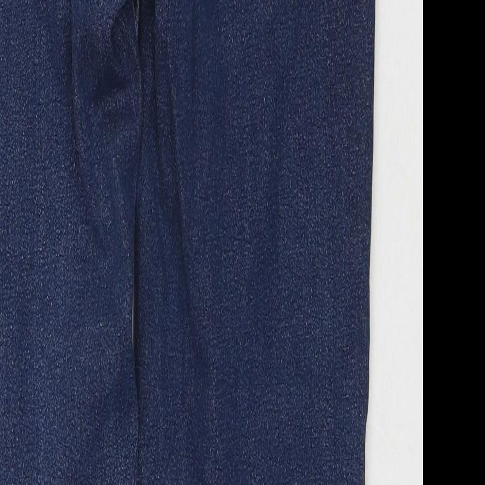 Marks and Spencer Womens Blue Cotton Straight Jeans Size 12 L28 in Regular Zip