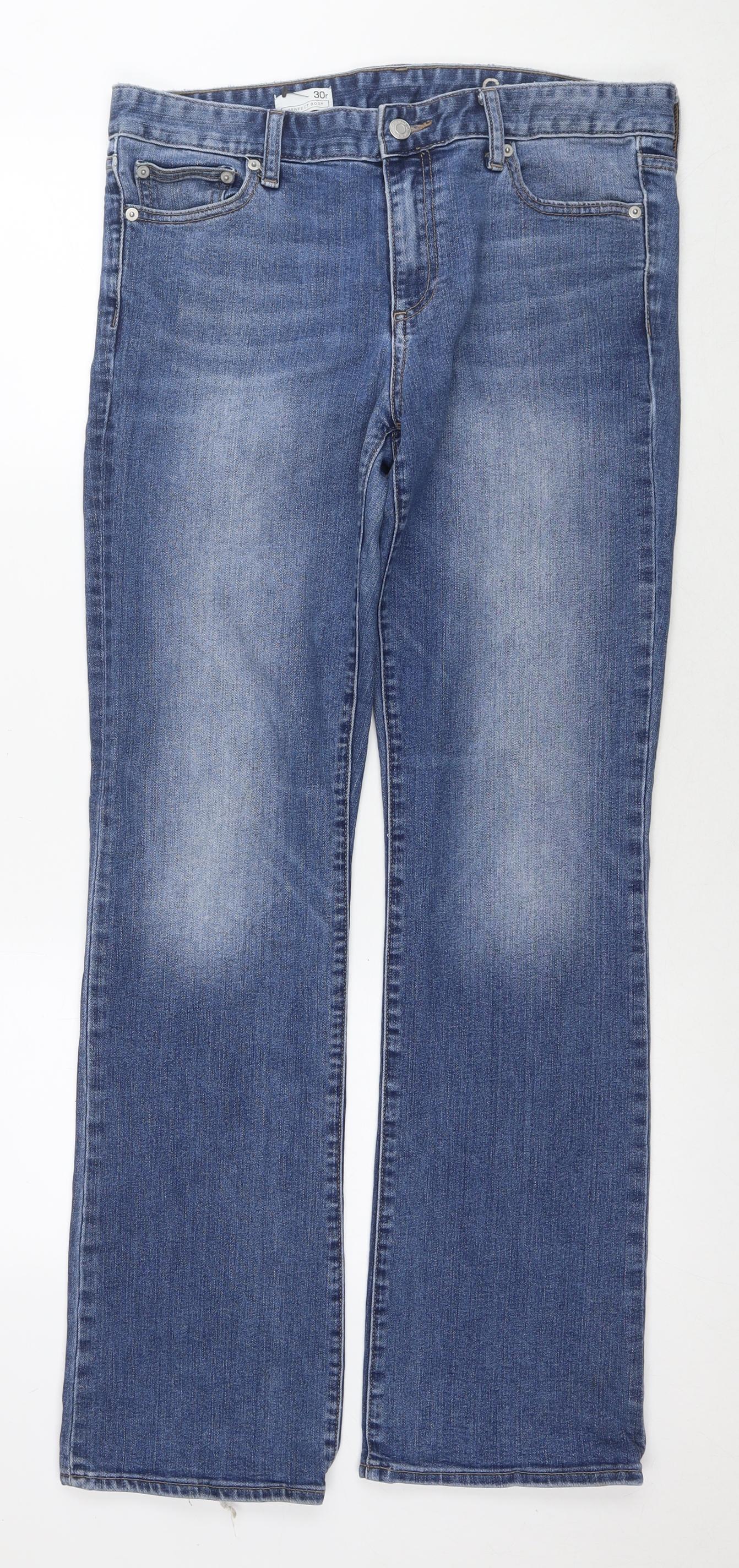 Gap Womens Blue Cotton Bootcut Jeans Size 30 L30 in Regular Zip