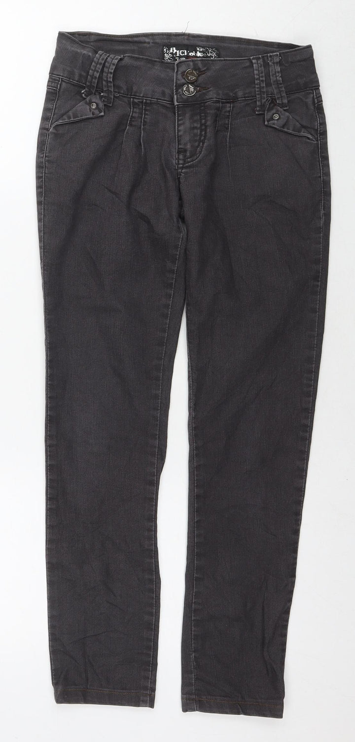 Ice Blue Womens Grey Cotton Skinny Jeans Size 27 in L26 in Regular Zip